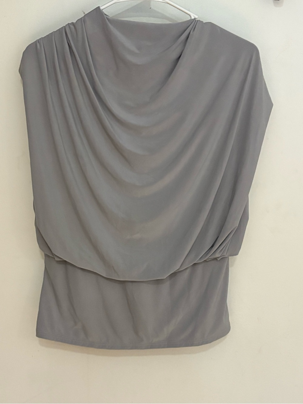 Fashion Nova Sleek Cowl Neck Sleeveless Top - Gray